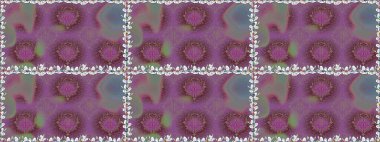 El çizimi dikişsiz sonbahar çiçekleri deseni. Mor renkli çiçekler. Tekstil ve kapak tasarımı için mükemmel. Renkli, mor, pürüzsüz desen. Doodle tarzı.