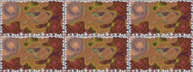 Raster dikişsiz çiçek deseni. Vadinin çiçekleri kahverengi renklerde.