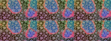 Renkli Bahar Teması eskiz kalıbı. Düz Çiçek Elementleri Tasarımı. Raster..