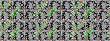 Raster illüstrasyonunda kusursuz çiçek deseni. Düz Çiçek Elementleri Tasarımı. Renkli Bahar Temalı Kusursuz Arkaplan. Süslü kumaş deseni.