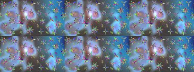 Raster çiçek desenli çiçek deseni, yapraklar, dekoratif elementler, sıçrama, lekeler, el çizimi kontur çizgileri ve Doodle çizim stili, grafik raster çizim çizimi.