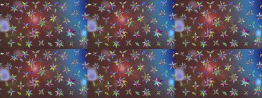 Elle boyanmış suluboya resim çizimleri, çiçekler ve bitkiler. Kahverengi ve mavi renkte çiçekler.