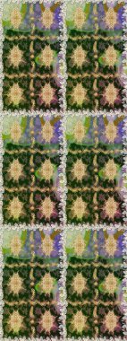 Duvar kâğıdı barok, İspanyol kumaşı. Kusursuz raster arka plan. Çiçek deseni. Kahverengi ve bej renklerde altın elementler. Şekil grafik deseni.