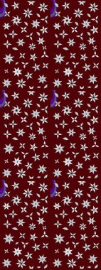 Tropik çiçek desenleri. Raster illüstrasyonu. Kırmızı ve nötr renkte çiçekler.