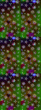 Yeşil ve kahverengi renkli etnik çiçekli zarif eskiz deseni. Raster Çiçek İllüstrasyonu güzel tekstil..