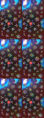 Hediye ambalaj kağıdı, tebrik kartları, posterler ve pankart tasarımı. Renkli çiçekler. Raster düz çiçek çizim deseni.