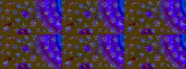 Eskiz arkaplan modeli. Kahverengi ve menekşe rengi yapraklı yabani çiçekler. Suluboya, elle çizilmiş. Raster illüstrasyonu.