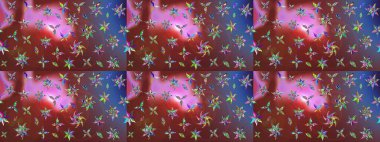 Raster pattern. Abstract flower sketch pattern background. On brown and pink colors. Cute Floral pattern in the small flower. Raster illustration.