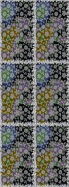 Flowers on gray and black colors. Flat Flower Elements Design. Colour Spring Theme seamless pattern Background. Cute flower raster pattern.