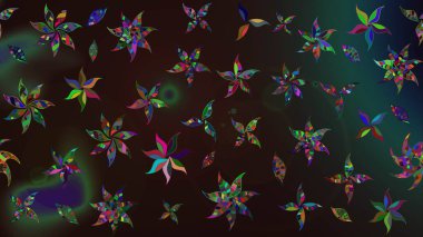 On gray and brown backdrop. Childish design. Cute floral background for textile, fabric, wrapping, scrapbooking. Raster sketch pattern with hand drawn doodle flowers.