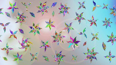 Çiçekli karalama şeklinde Raster çiçek deseni. Gri ve nötr renkte çiçekler. Nazikçe, güzel çiçek arkaplanı..