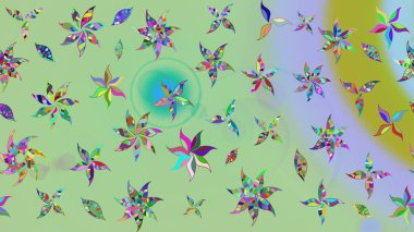 Kumaş desenli papatya çiçeği detayı. Tarafsız ve mavi renkte çiçekler.