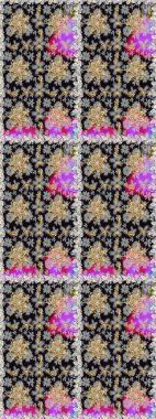 Gri renkli ve altın elementli altın desenli. Raster oryantal süs. Geleneksel klasik altın desen. Barok tarzında kusursuz bir doğulu süsü..