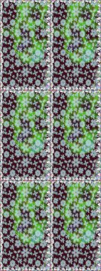 Suluboya, elle çizilmiş. Kusursuz bir arka plan modeli. Raster hisseleri. Kahverengi üzerine çiçekler.