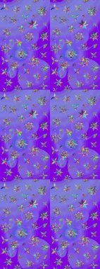 Küçük çiçekteki sevimli çiçek deseni. Modaya uygun kumaş deseni. Tony 'nin kumaş kalıbını çiz. Raster illüstrasyonu.