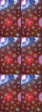 Çiçeksel fantezi tasarımı ve parlak bir arka plan çizimi. Renkli Bahar Teması eskiz kalıbı. Düz Çiçek Elementleri Tasarımı.