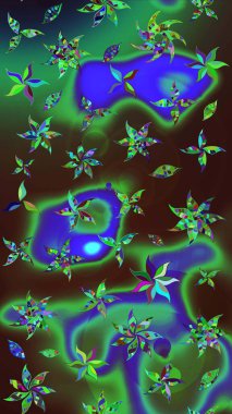 Çizim çiçek deseni duvar kâğıdı olarak kullanılabilir. Renkli çiçekler. Raster illüstrasyonu.