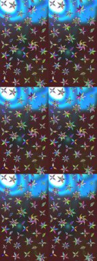 Güzel kumaş deseni. Düz Çiçek Elementleri Tasarımı. Raster Illustrasyon 'daki Çiçek Deseni' nin son moda çizimi. Renkli Yaz Teması çizim şablonu.