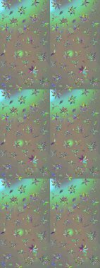 Çiçekli karalama şeklinde Raster çiçek deseni. Yumuşak, bahar çiçekli arka plan. Gri ve bej renkli çiçekler.