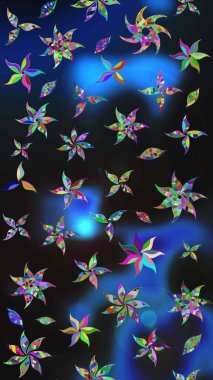 Gri ve mavi renkte çiçekler. Küçük çiçekte sevimli çiçek deseni var..