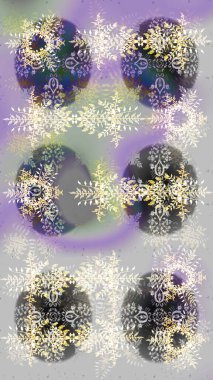 Noel süsleri ve Noel süsleri. Raster Noel soyut renkli arkaplan ve düşen kar tanesi.