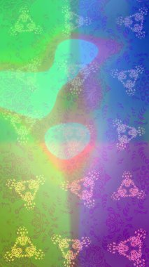 Raster illüstrasyonu. Soyut mandala ya da tuhaf kar tanesi çizgisi sanat tasarımı. Renkli arka planda izole tatlı kar taneleri.