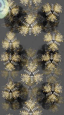 Holiday design for Christmas and New Year fashion prints. Gray, brown and beige snowflakes. Christmas pattern with snowflakes abstract background. Raster illustration. Colors.