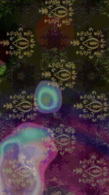 Küçük çiçekteki sevimli çiçek deseni. Robot resim. Raster illüstrasyonu.