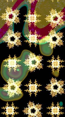 Düz dizayn. Simgeler, etiketler. Renkli kar tanesi Raster çizimi. Raster illüstrasyonu. Kar tanesi ikonu, izole edilmiş. Renkli arka planda kar taneleri.