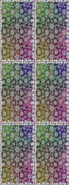 Gri renkli çiçekler. Renkli Bahar Temalı Kusursuz Arkaplan. Raster illüstrasyonunda kusursuz çiçek deseni. Düz Çiçek Elementleri Tasarımı.