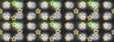 Raster illustration snowflakes. Symbol of winter. Beautiful decoration. Isolated watercolor snowflakes on gray, neutral and green colors.