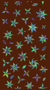 Güzel kumaş deseni. Düz Çiçek Elementleri Tasarımı. Raster illüstrasyonu. Karalama çiçeği. Renkli Bahar Teması eskiz kalıbı. Zentangle soyut çiçekleri.