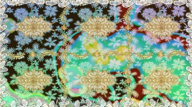 Noel, kar tanesi, yeni yıl. Tarafsız renklerde altın rengi ve altın elementler üzerinde altın pürüzsüz desen. Tarafsız renklerde, altın elementlerle kusursuz bağ dokusu.