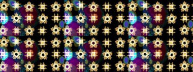 Raster illüstrasyonu. Renkli arka planda izole tatlı kar taneleri. Soyut mandala ya da tuhaf kar tanesi çizgisi sanat tasarımı.