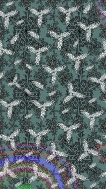 Tarafsız renklerde çiçekler. Renkli Bahar Teması eskiz kalıbı. Düz Çiçek Elementleri Tasarımı. Raster illüstrasyonunda çiçek deseni çizimi.