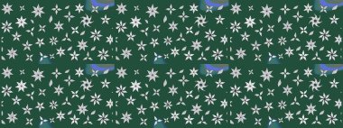 Yeşil ve nötr renklerde çiçekler. Düz Çiçek Elementleri Tasarımı. Raster illüstrasyonu. Renkli Bahar Teması eskiz kalıbı. Çiçekli çiçek deseni, suluboya..