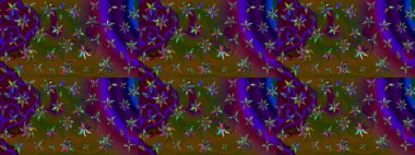 Raster illüstrasyonu. Düz Çiçek Elementleri Tasarımı. Renkli Bahar Teması eskiz kalıbı. Kahverengi ve yeşil renklerde zarif çiçekleri olan suluboya..