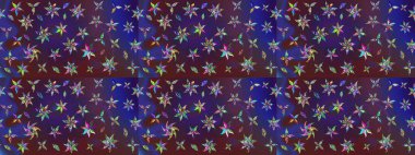 El çizimi. Mor ve mor renkli çiçekler. Suluboya çizimi. Çiçekli çizim deseni.