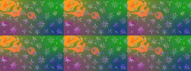 Nazik, narin çiçek arkaplanı. Yeşil ve mavi renkte çiçekler. Raster çiçek desenli ve çiçekli..