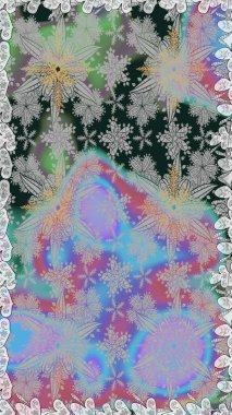 Vadinin çiçekleri gri ve mavi renklerde. Çiçeksiz desenlerin çizimi.