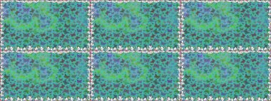 Raster illüstrasyonu. Mavi arka planda renkli kelebek koleksiyonu. Kağıt, kumaş ve ambalaj için uygun. Kusursuz. Kart, baskı ve davetiye için basit kadınsı desen.