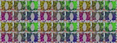 Davetiye ve kartpostal tasarımı için dekoratif çiçek unsurları. Poster ya da kapak için arka plan. Tekstil için figür. Şirin, zarif çiçekler Raster illüstrasyonu. Yapraklı kusursuz desen.