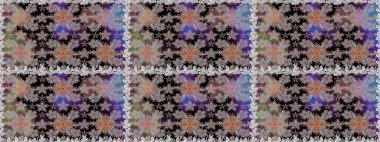 Raster illüstrasyonu. Gri renklerde bahar çiçekleri. Yaprak ve çiçeklerin suluboya resmi, gri renklerde kusursuz desen.