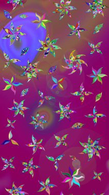 Yazdır. Renkli Yaz Temalı eskiz kalıbı. Güzel kumaş deseni. Düz Çiçek Elementleri Tasarımı. Raster çiçekli arka plan. Güzel çizim şekli..