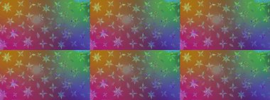 Raster illüstrasyonundaki çiçek desenli çizim. Kahverengi ve mor renkte çiçekler.