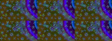 Asya tekstil tarzında. Düz Çiçek Elementleri Tasarımı. Raster illüstrasyonu. Çiçek desenli çizim. Renkli Bahar Teması eskiz kalıbı. Güzel kumaş deseni.