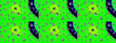 Sevimli çiçek raster deseni. Yeşil ve mavi renkte çiçekler. Renkli Bahar Teması eskiz kalıbı. Düz Çiçek Elementleri Tasarımı.