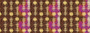 Holiday design for Christmas and New Year fashion prints. Christmas pattern with snowflakes abstract background. Brown, purple and yellow snowflakes. Raster illustration.