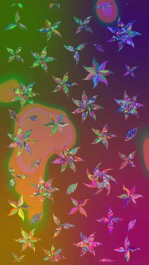 Kahverengi renkli çiçekler. Suluboya çizimi. Çiçekli eskiz deseni. El çizimi.