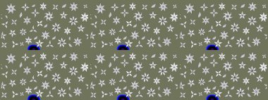 Çiçek deseni. Düz Çiçek Elementleri Tasarımı. Raster güzel kumaş deseni çiziyor. Renkli Bahar Teması çizim şablonu.